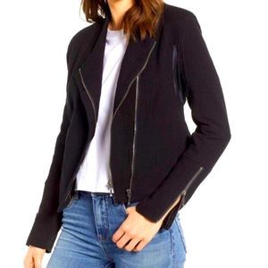 NWT Blank NYC Mesh Moto Black Jacket M Asymmetrical